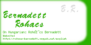 bernadett rohacs business card